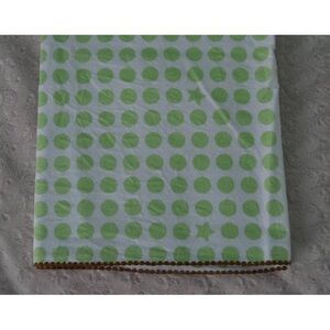 Swaddle Designs Baby Blanket Green White Polka Dot Circle Star Flannel Brown